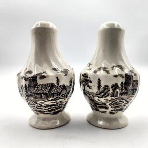 Myott Royal Mail Staffordshire England Salt & Pepper Shaker Set Brown 3.75 in